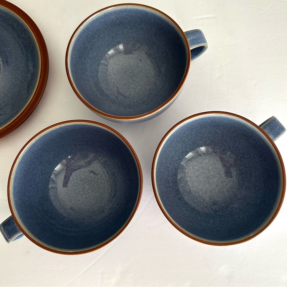 Cup and Saucer Sets, Denby England Blue Juice Berry 3 sets, six pieces. - Picture 4 of 10